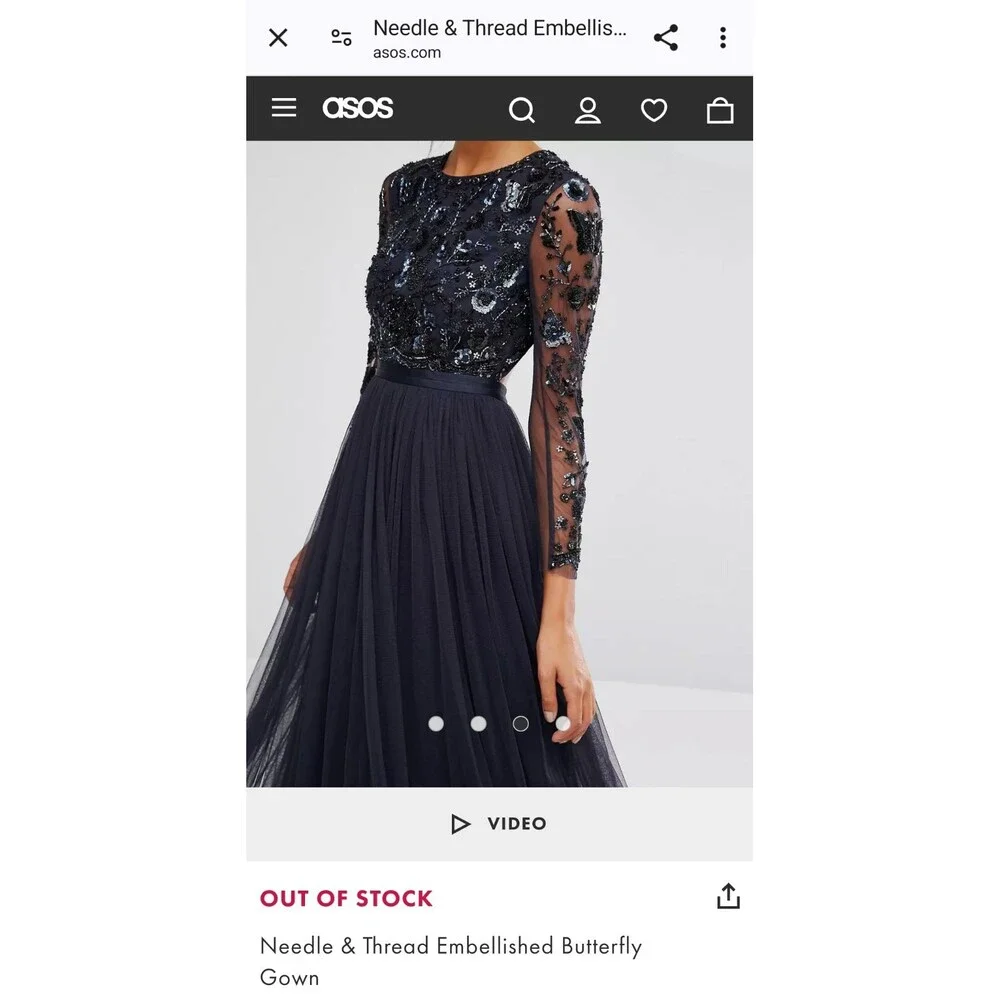 Needle & Thread Embellished Butterfly Gown Size US 2 - Picture 4 of 10